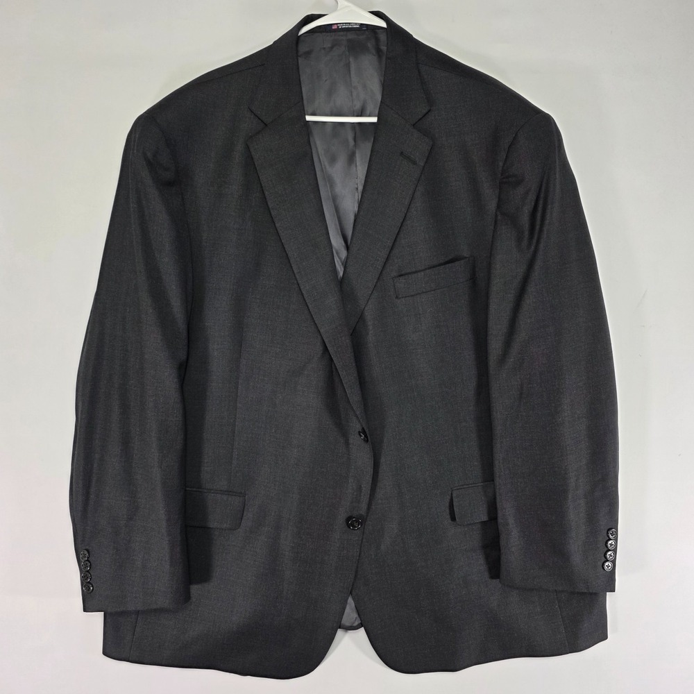 Hart Schaffner Marx Men's Sport Coat Blazer Two Button‎ Black Wool Size 52R